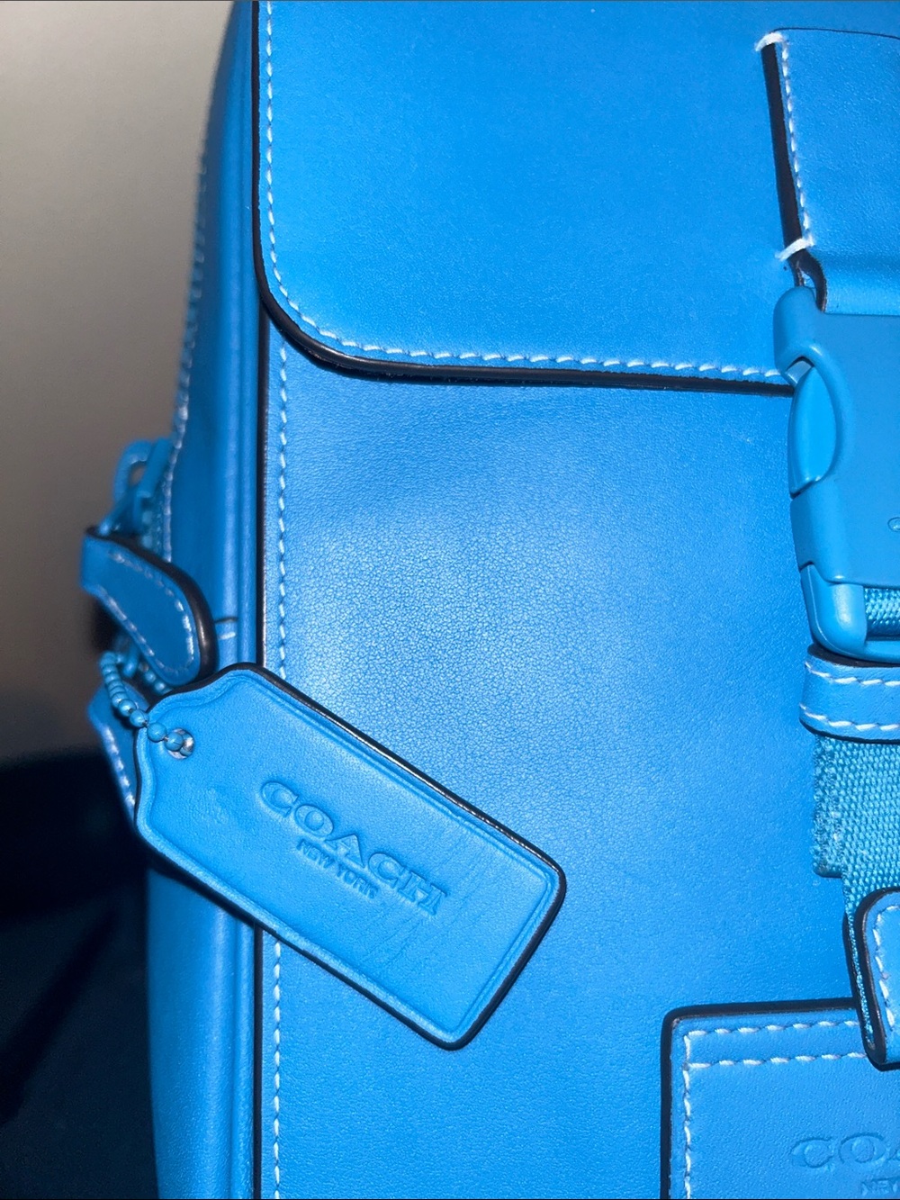 Coach Men's Leather Sling Bag - Bright Blue, Like new condition! - Picture 2 of 14